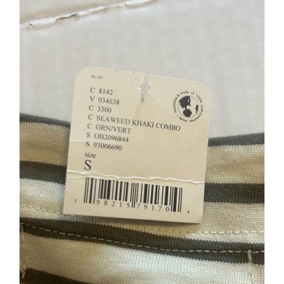 Free People Charlie Mini Dress Striped Seaweed Khaki Oversized Size Small NWT - Picture 4 of 15